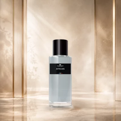 Visuel du parfum AFRICAIN, avec son flacon, son étiquette et sa présentation produit