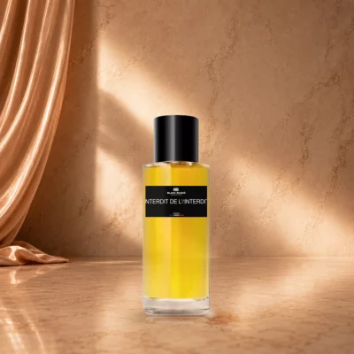 Visuel du parfum Interdit de l'interdit, avec son flacon, son étiquette et sa présentation produit