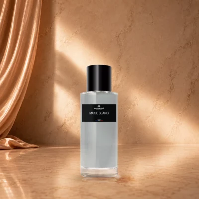Visuel du parfum Muse blanc, avec son flacon, son étiquette et sa présentation produit